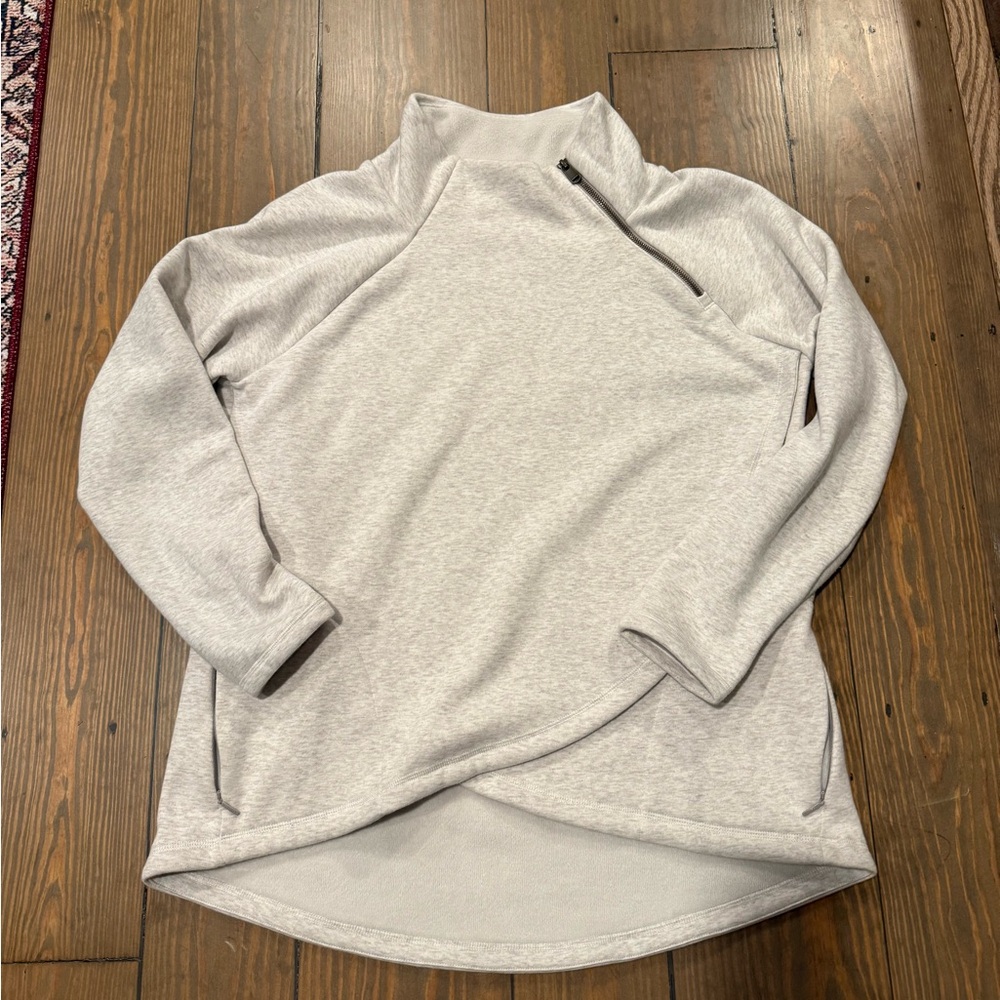 Athleta Heathered Gray Zip Pullover - image 1